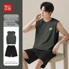 Hodo Herren Baumwolle Ärmelloses T-Shirt & Shorts Loungewear Set