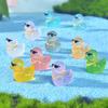 10Pcs Luminous Mini Ducks Tiny Ducklings Figures Glow In Dark Small Ducks For Moss Microlandscape Miniatures Garden Decor