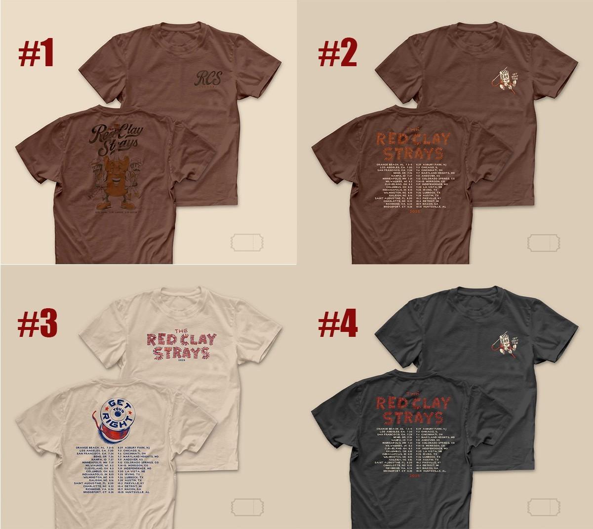 Red Clay Strays Texas 2026 Night 2 Get Right Tour Mic Man Ivory T-Shirt S