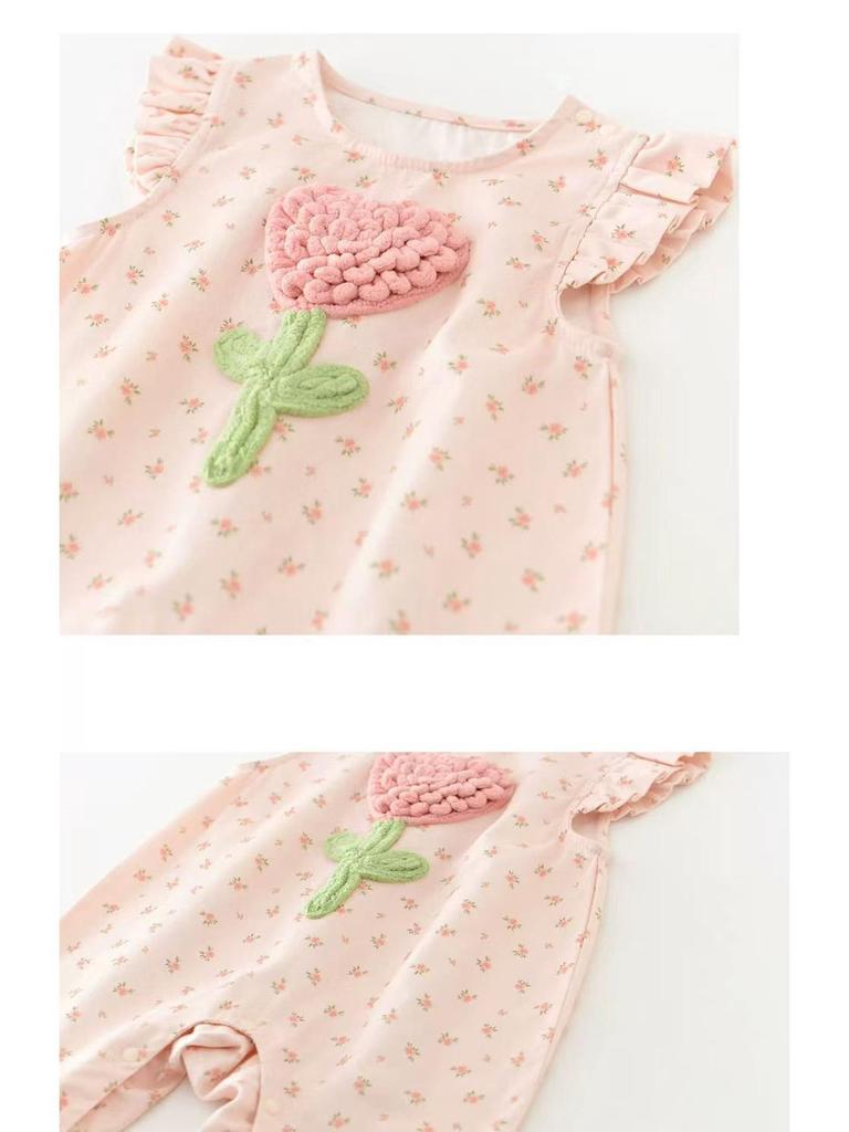 Infant & Toddler Spring/Autumn Girls' Casual Outfit - Super Cute Fashion Two-Piece Set with Outerwear & Bib, Ideal for 100 Days Celebration.