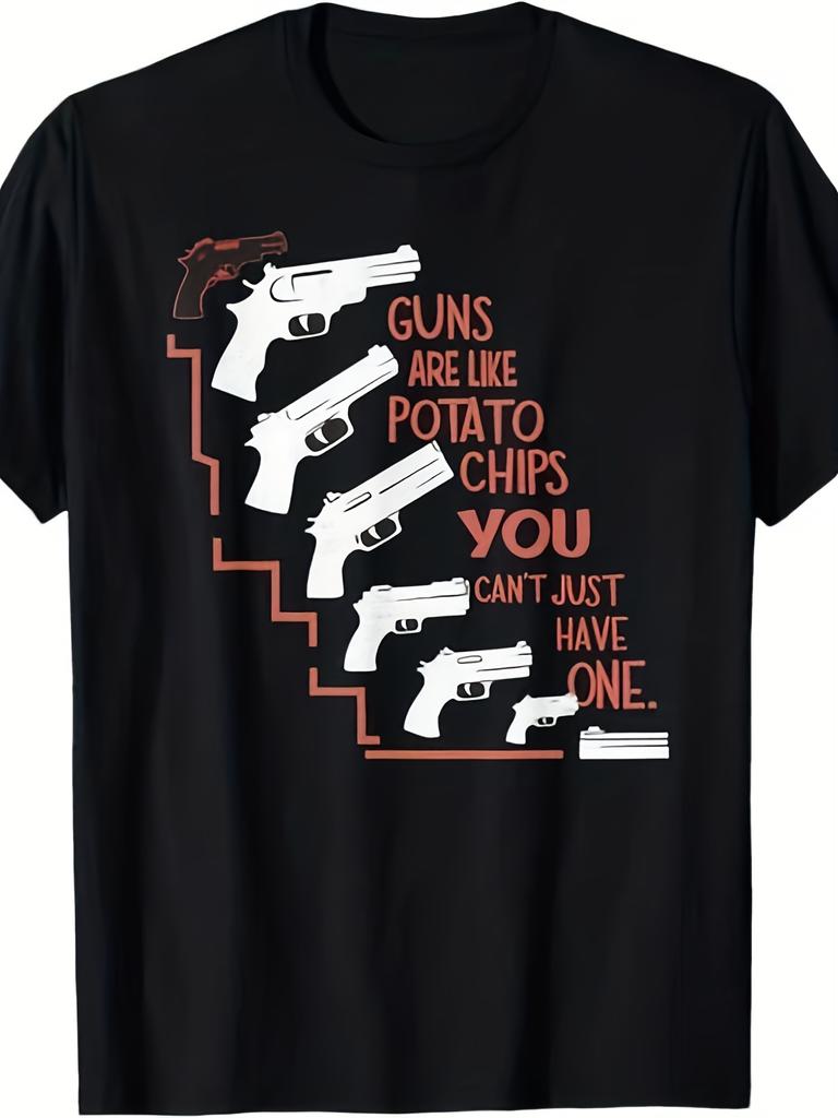Men's Fun Gun Rights Motto T-shirt "Guns Save Lives"&Second Amendment Clothing Street Wear
