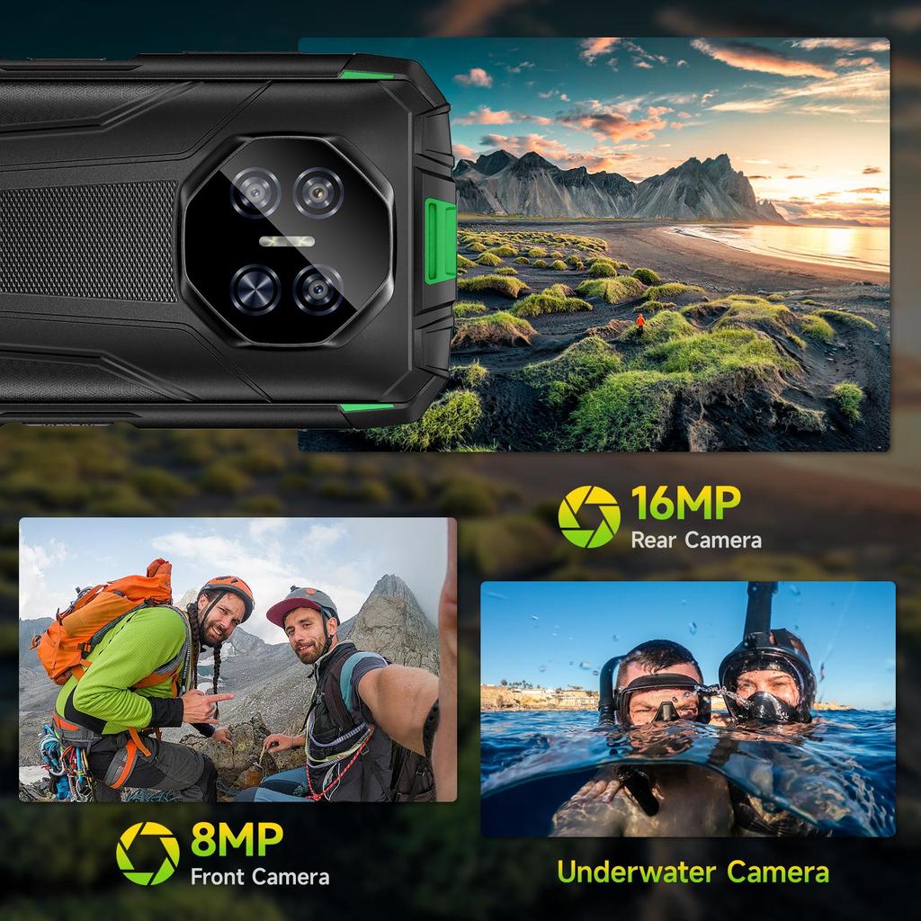 DOOGEE Fire3 Pro Rugged Smartphone Android 15, 16GB+128GB/2TB, 8350mAh, 5.5" HD+ Display, 16MP+8MP,  Dual SIM 4G/NFC/IP68/OTG/FACE ID/GPS/Widevine L1