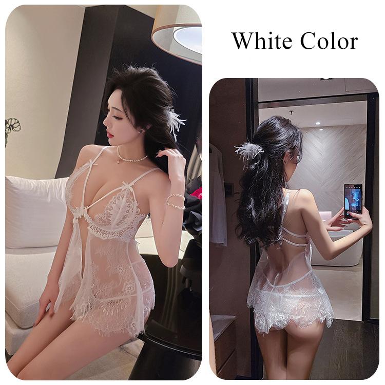 Lingerie Sexy Lace Temptation Dress Uniform Split Design Sense Bold Women Passion Charm Mature Elegant Hollow Out Fashion
