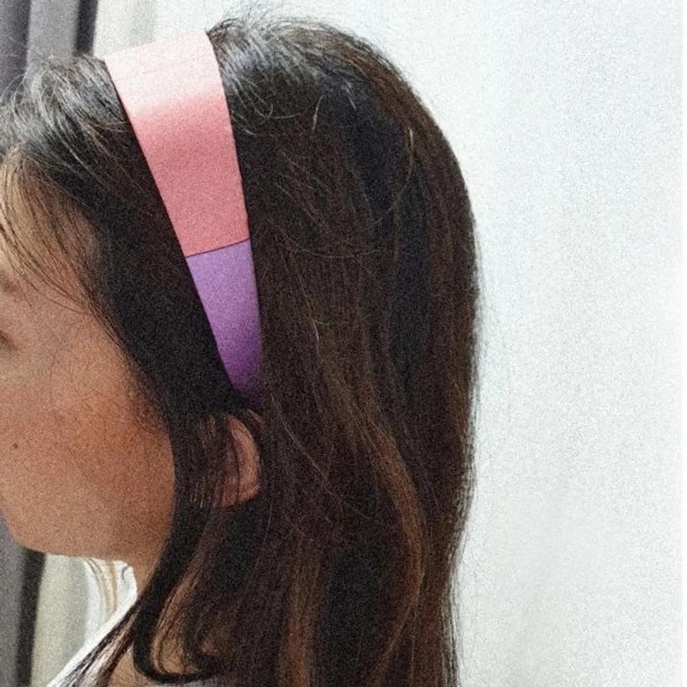 Funky silk Hair band orange check