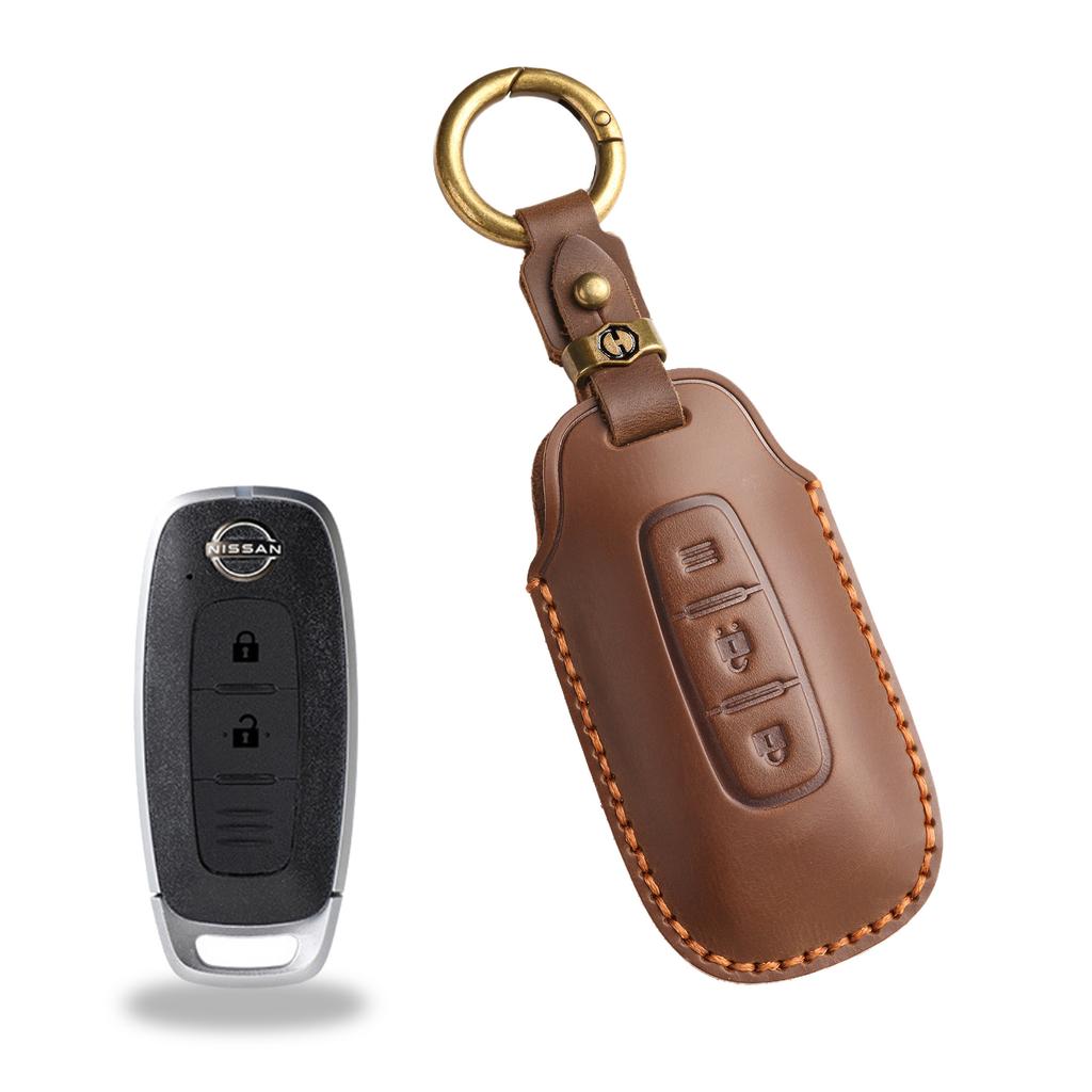 The Retro Key Cover Is Suitable For Nissan Xuanyi Teana Exploration Lu Xiaoke Qijun Jinke Genuine Leather Keychain.