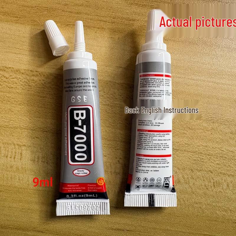 Adhesivo B7000 con Aplicador de Aguja para Pantallas de Móviles, Joyería, Pegatinas de Pedrería DIY, Pegamento Transparente y Fuerte