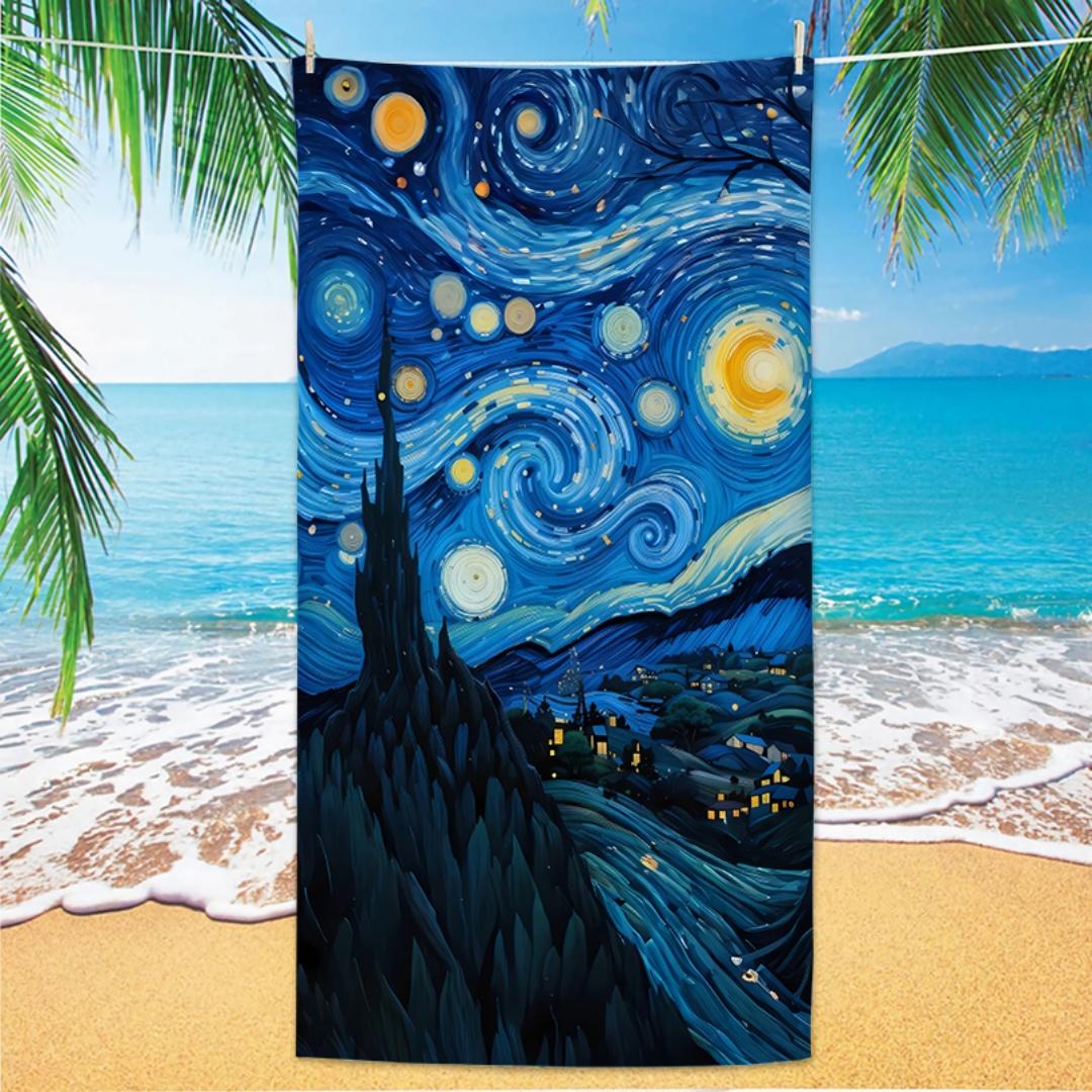 

Van Gogh Beach Towel - Quick Dry Anti Sand, Lightweight Microfiber for Swim, Yoga, Travel, Gym W40*H60(CM)