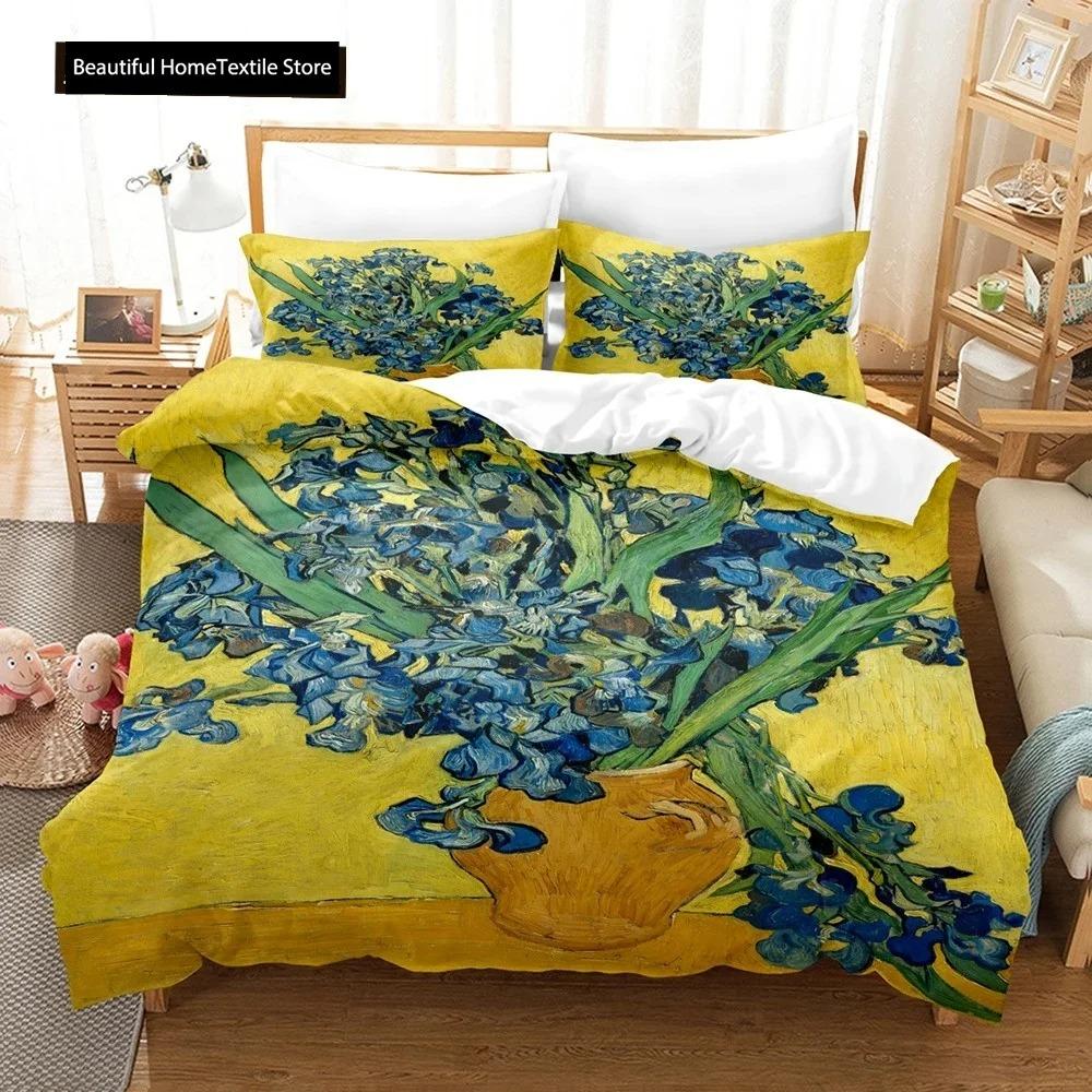 Abstrakt Van Gogh Oljemålning Påslakanset King Queen Storlek Täcke Överdrag För Barn Pojkar Flickor Tonåringar Polyester Sängkläder