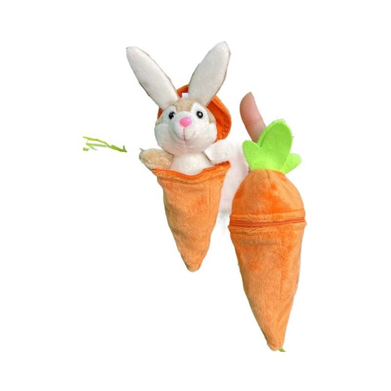 Lovely Rabbit Plush Backpack For Kids With Soft Short Fur Keychain And