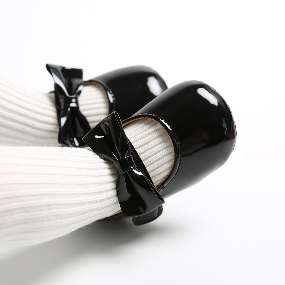 Newborn Baby Shoes Infant Girls Shoes PU Anti-slip Bowknot Classic Princess Dress Shoes Toddler First Walker Crib Shoe