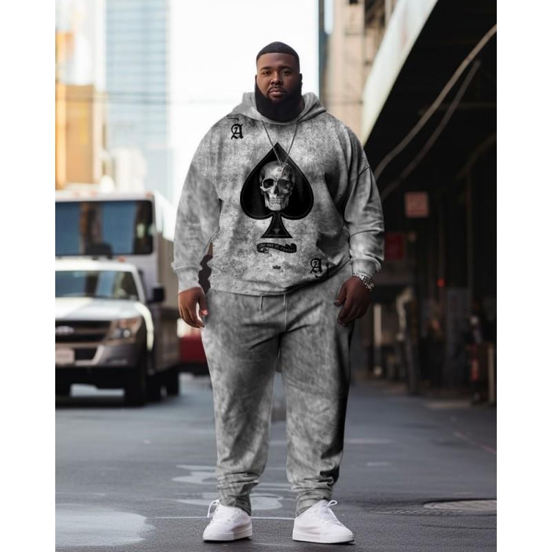 Mens 3D Digital Print Hooded Sweatshirt Jogger Pants Set Sporty Casual Outfit Travel