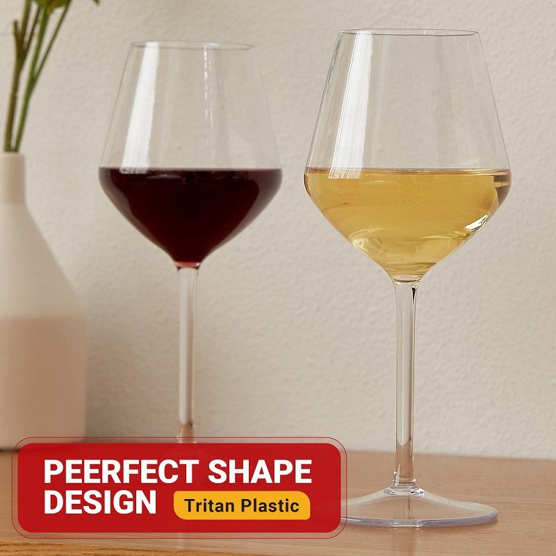 MICHLEY 2pcs/4pcs Unbreakable Wine Glasses Tritan Plastic Glassware For Outdoor Wedding Birthday Celebrations Red Wine Drink Cup