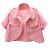 2023 Summer Women's Petite Short-Sleeved Denim Jacket - Versatile Casual Shawl Cardigan