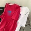 Physical Pure Cotton Personalized Tide Brand Front and Rear Printing Medium and Long Short-sleeved T-shirt Women's Tide