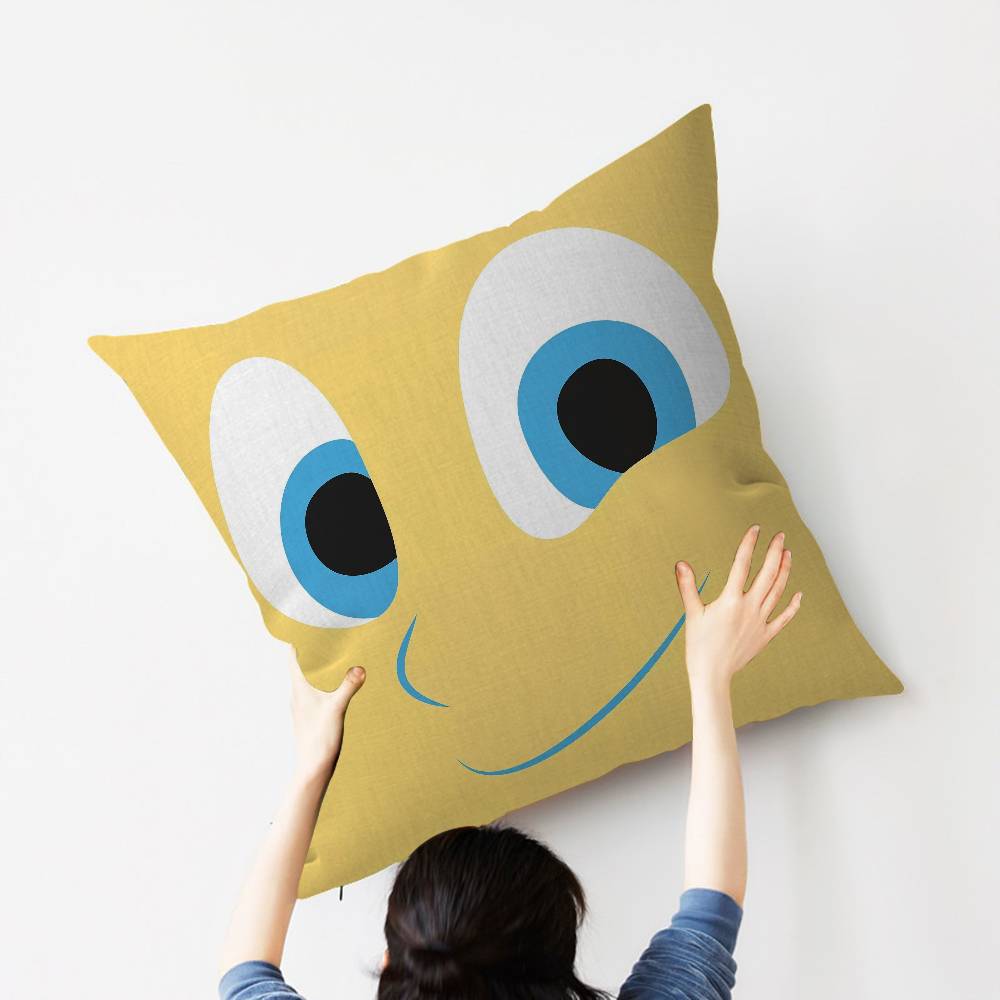 CARTOON ANGRY Funny Face Eyes Maple Design Cushion Cover Happy Autumn Harvest decor Holiday Decorati Pillow Cover
