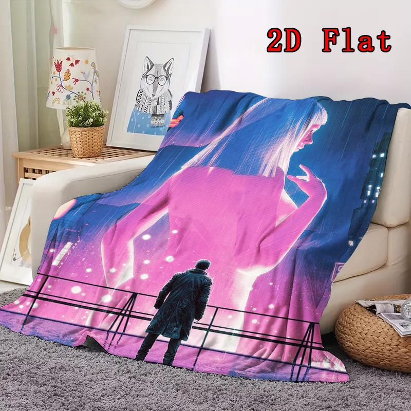 Blade Runner 2D Flat Pattern Flannel Blanket High Quality All Seasons Warmth and Comfort Perfect for Christmas Gifts.SMT0917566