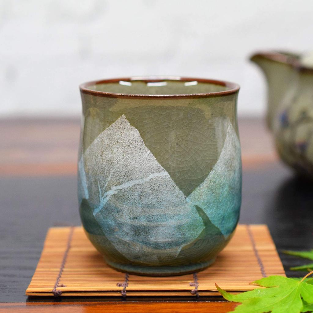 Waza No Kura Kutani Ware Silver Light Brand Japanese Perfect Gift for 77th Birthday Teacup, Glaze, Blue, Ceramic, Name, Tableware, Teacup,
