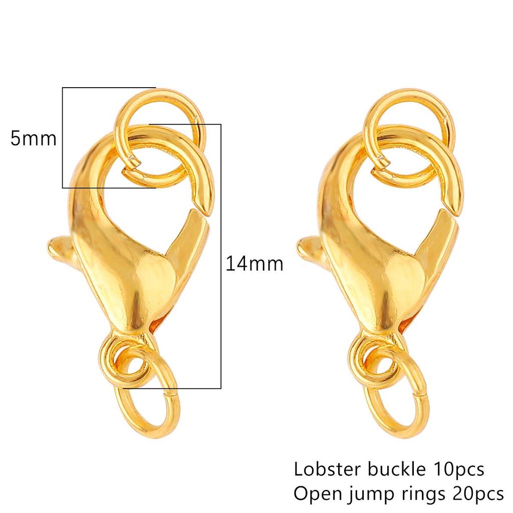 10Pcs DIY Jewelry Alloy Lobster Buckle, High-Quality Keychain Buckle, Handmade Accessory Single Circle Connection Buckle