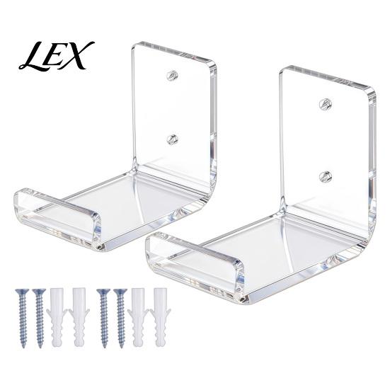 Snowboard Storage Solution Acrylic Skateboard Bracket, Wall Mount Horizontal Display Rack, Clear Space Saving Rack Sturdy Longboard Holder, 2pcs
