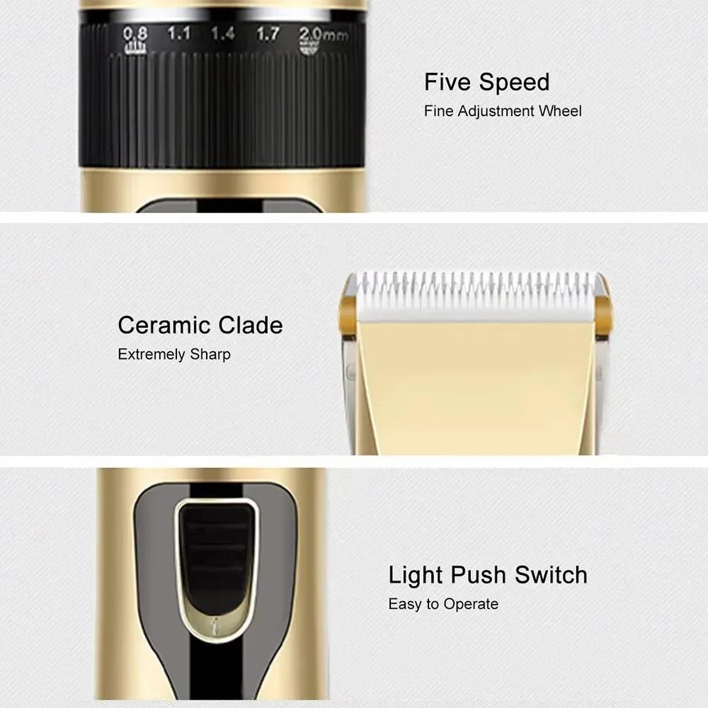 Home Electric Hair Clipper Set, Low Noise and Long Battery Life Hair Trimmer, USB Rechargeable Shaver and Hair Cutting Tool