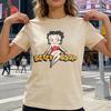 Classic Red Dress Betty Boop Theme Series Printed TShirt Betty Boop Collector Casual Daily Outfit Retro Style Women Cotton Tops