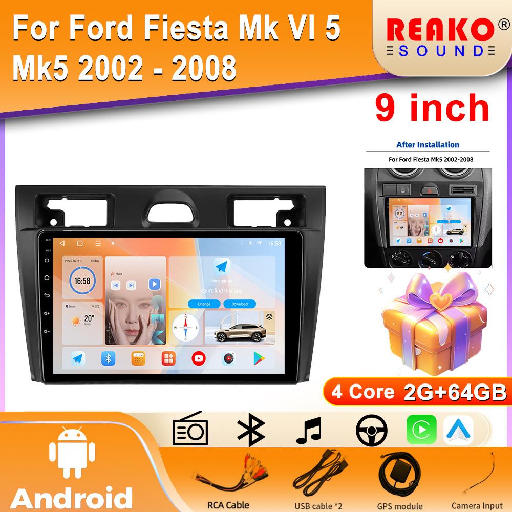 Android 13 Pentru Ford Fiesta Mk VI 5 Mk5 2002 - 2008 Radio Auto 4G GPS BT Carplay Sistem Multimedia Navigație Stereo Universal Ecran Tactil