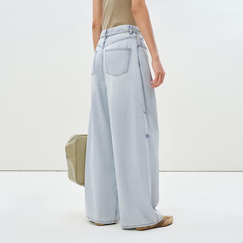 LESS 2025 Spring Lyocell Wide-Leg Jeans