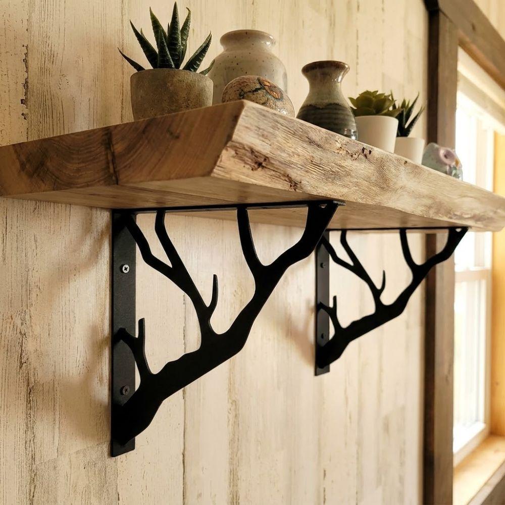 2Pcs Heavy-Duty L-Shaped Brackets Cast Iron Decorative Shelf Bracket  Home Decor