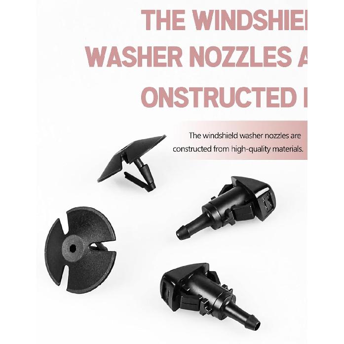Xislet Windshield Washer Nozzle and Hood ulation Retainers, Windshield Sprayer Nozzle for Jeep, Dodge Ram, Chrysler Pt Cruiser Replaces OEM #: