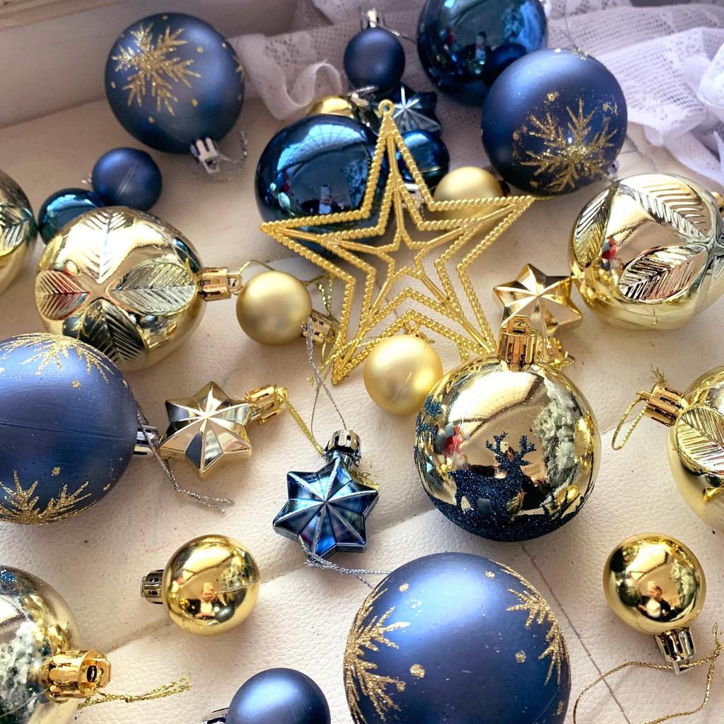 6cm Electroplated Shiny Irregular Christmas Tree Ball Set