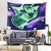 Cute Green Meme Cat Tapestry Kawaii Cartoon Print Cute Core Aesthetic Wall Hanging Perfect For Bedroom Dorm Room Decoration Item