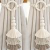 2pcs Curtain Tiebacks With Tassels Cotton Rope Holder Curtain Ties For Bedroom Living Room No Installation Needed