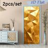 2pcs Modern Light Luxury Geometric Three-dimensional Gold Foil Wall Stickers, Living Room Entrance, Bedroom Background Wall Deco