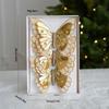 Pack Of 3 Double Layer Butterfly Christmas Tree Clip Accessory Elegant Fabric Ornament For Holiday Decorations