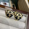 Retro Gold Love Leopard Print Stud Earrings Modern Temperament Unique Fashion High-End Earrings Autumn And Winter Design Earrings
