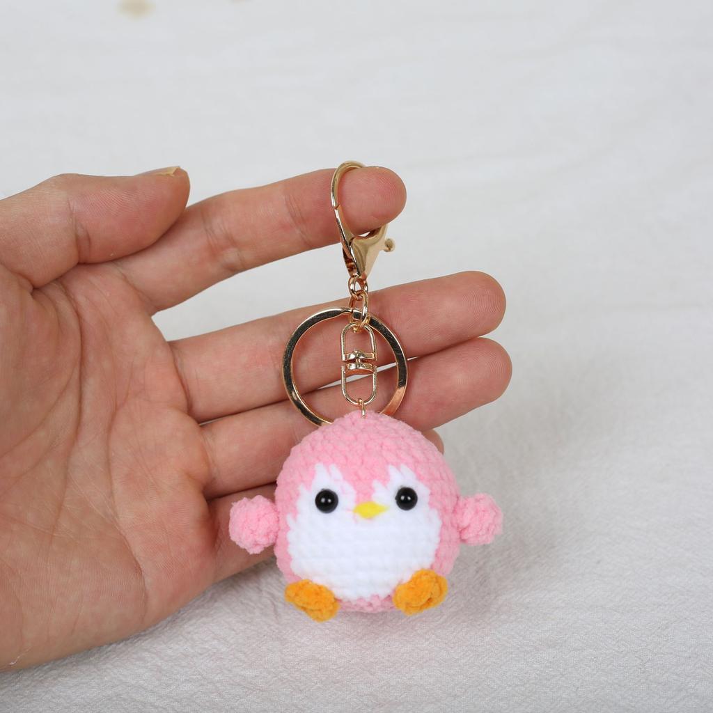 Cute Crochet Penguin Doll Keychain Handmade Knitted Animal Pendant Bag Charm Accessory