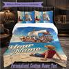 Personalized 3Pcs Bedding SetOne Piece Custom Text Duvet Cover Pillowcase Set Bedroom Gift