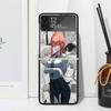 Chainsaw Makima Power Phone Case For Samsung Galaxy Z Flip 7 Flip7 Zflip 6 Flip6 5 Flip5 4 Flip4 3 Flip3 5G Fundas Black Cover G
