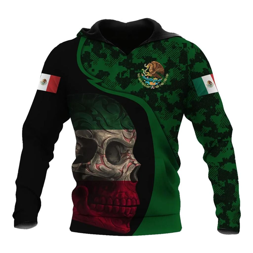 2026 European and American New Men's Sweater Mexican logo3D Digital Printing Hooded Sweater Is Sent On Behalf of Others.