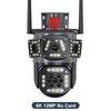 12MP 6K Multi-Objektiv WiFi Kamera Outdoor Motion Tracking Drei Bildschirme 360 ° Ansicht IP Kamera Sicherheit Schutz PTZ Video Überwachung