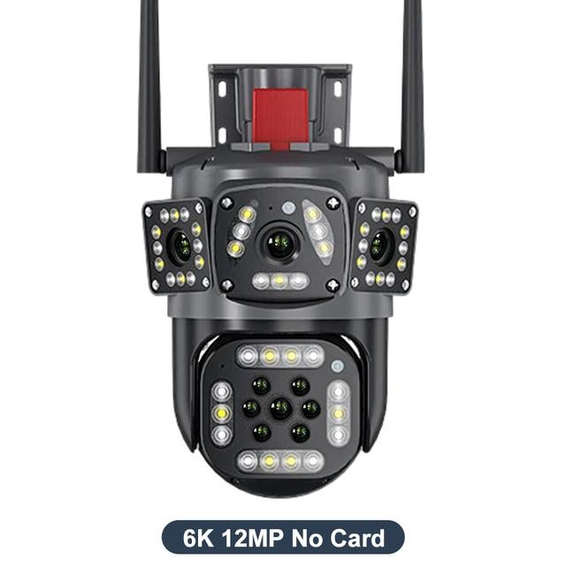 12MP 6K Multi-Objektiv WiFi Kamera Outdoor Motion Tracking Drei Bildschirme 360 ° Ansicht IP Kamera Sicherheit Schutz PTZ Video Überwachung