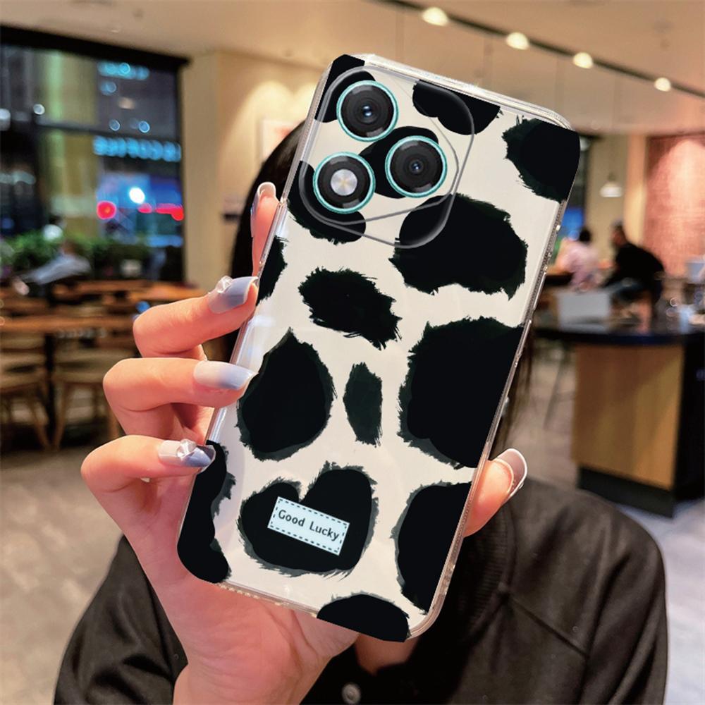 White Leopard Print Transparent For Honor 400 Pro 200 Lite 90 Smart 70 X7 Clear for Artistic Pink Marble Phone Case Couple Cover