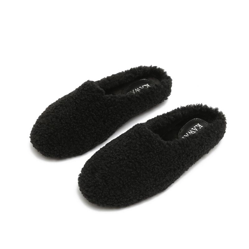 2025 Women's Lambswool Furry Flat Slippers: Cozy Autumn/Winter Casual Footwear