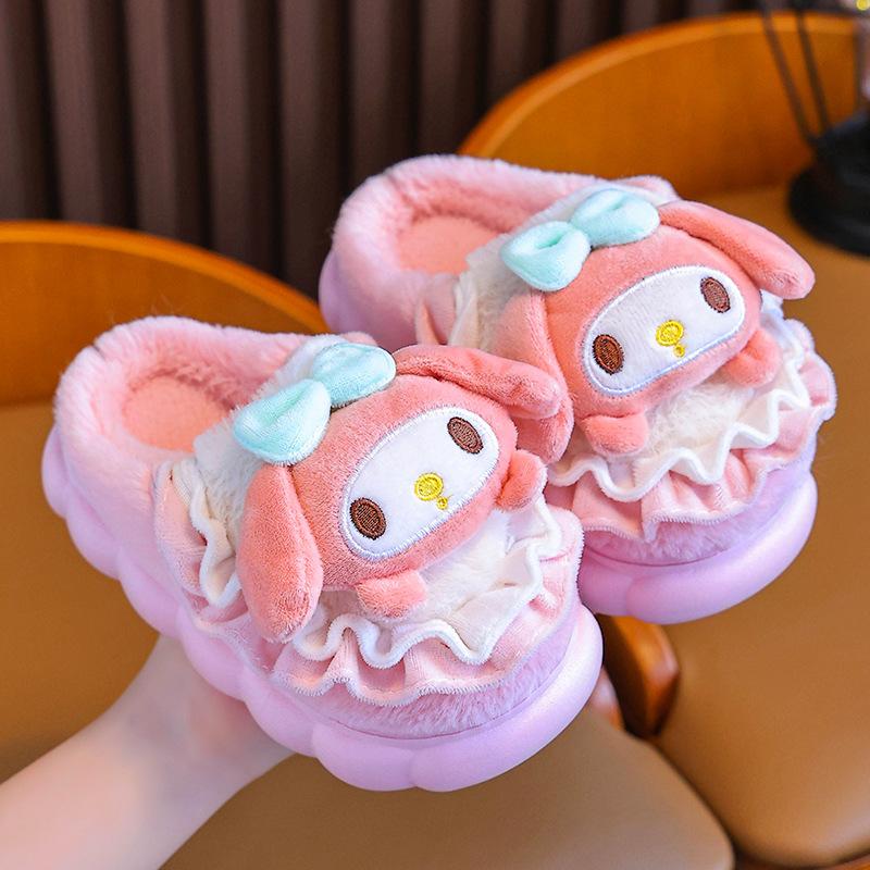 Kids Autumn Winter Indoor Non-slip Warm Cotton Slippers