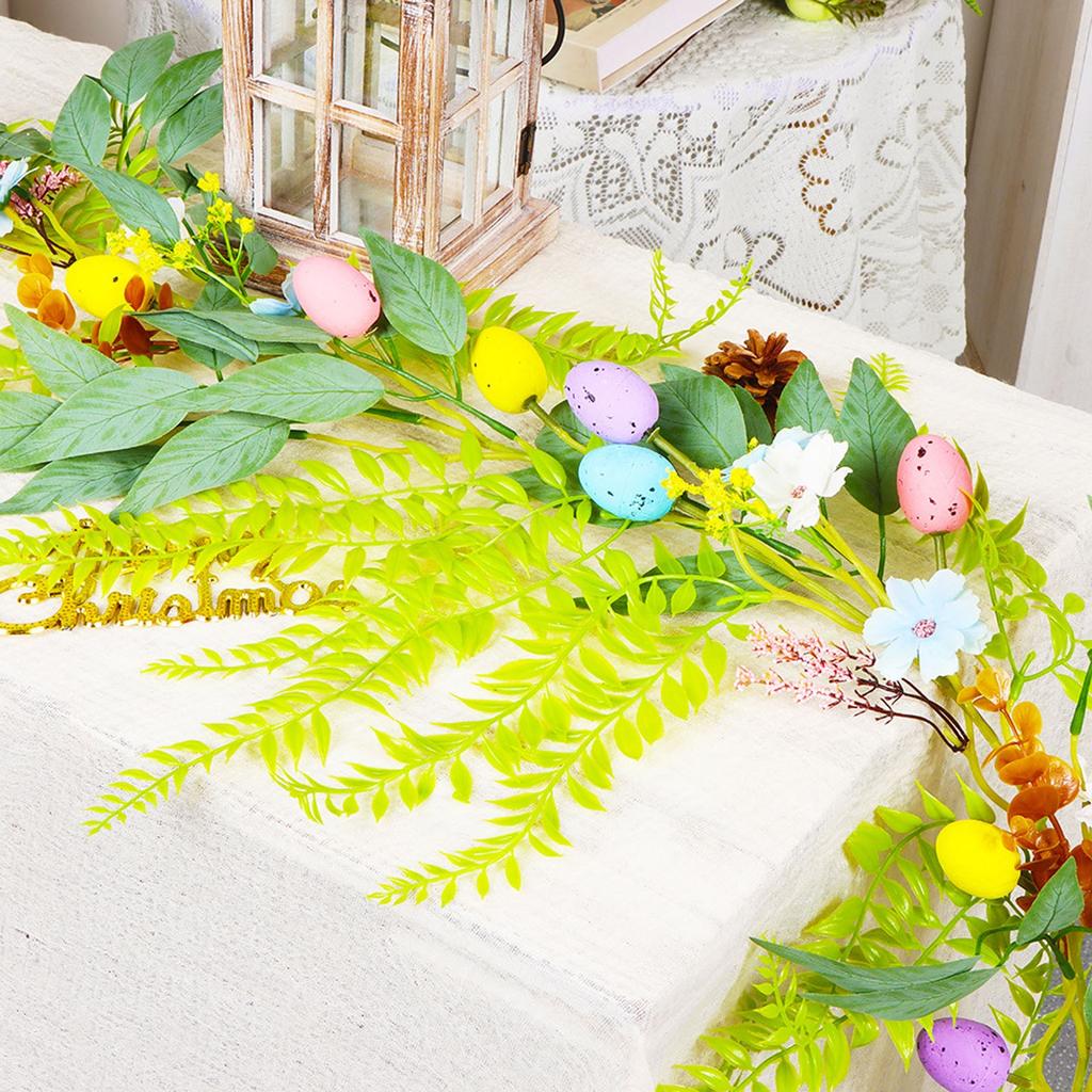 1 stk 6,2 fot Påskeggirland for kappe Vårranke Blomst Påskeggirland Flerfarget Kunstig Hengende Veggdekor for Påsketredekorasjon