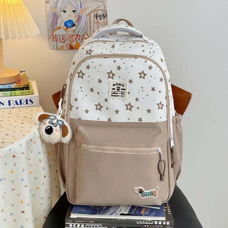 High-value schoolbag female college student large-capacity Mori printed backpack cute junior high school student lightweight versatile backpack