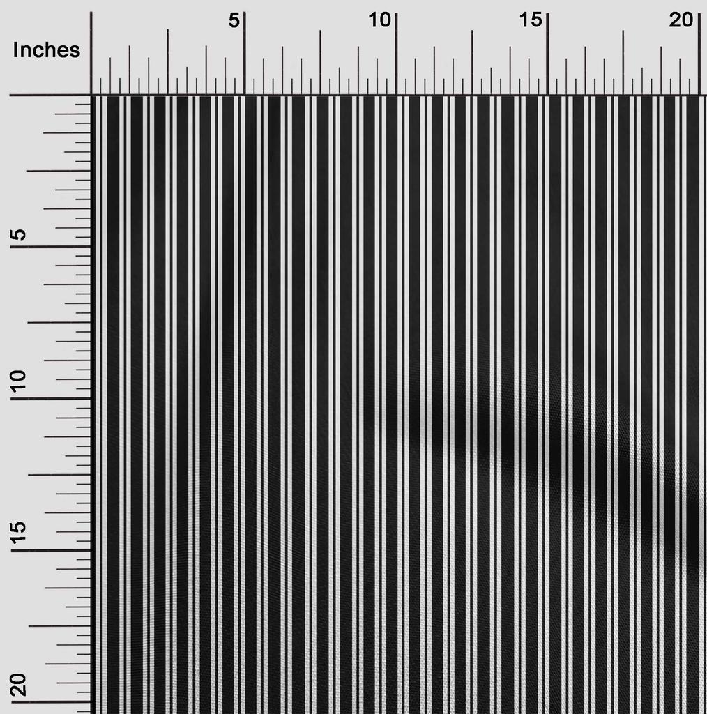 oneOone Cotton Flex Black Fabric Stripes Sewing Material Print Fabric By The Yard 40 Inch