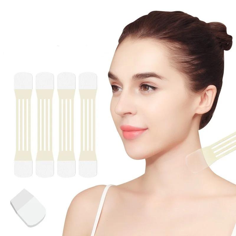 4pcs Invisible Neck Lifting Tape With 20pcs Patch Waterproof Elasticity Neck Wrinkle Removal Adhesive Stickers Face Lift Tape