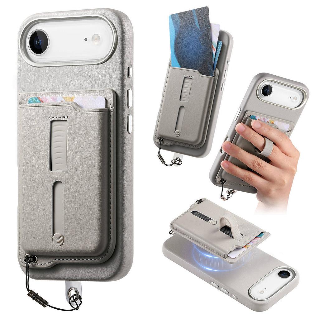 2-in-1 Magnetische Leder-Geldbörse Kartenfach Handyhülle Für iPhone 17 Pro Max 16 Plus 15 14 13 12 Stoßfest Versteckte Handgelenkschlaufe Hülle