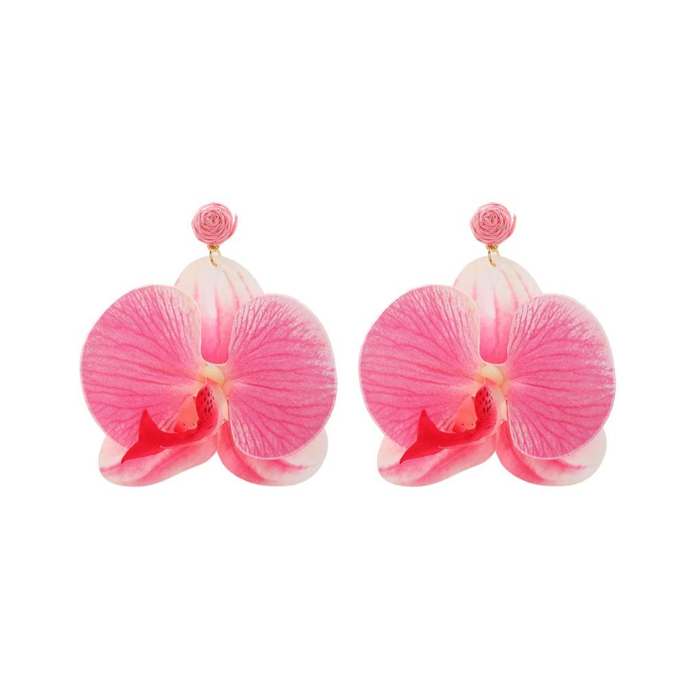Korean Style Flower Earrings Exaggerated Flower Drop Earrings Butterfly Orchid Earrings  Wedding